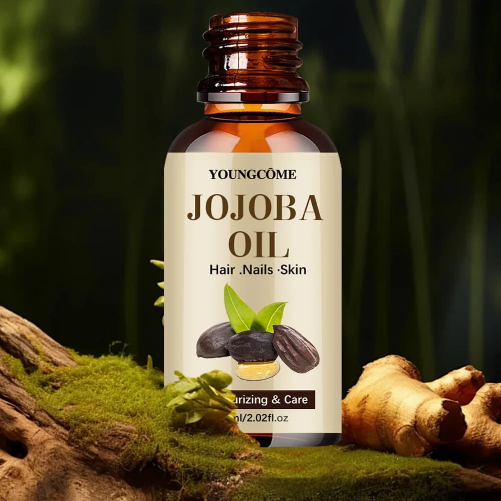 Huile de jojoba biologique, huile hydratante pure pour le visage, les cheveux, la peau et les ongles |   Huile de support naturelle pressée à froid sans hexane pour le démêlage des cheveux