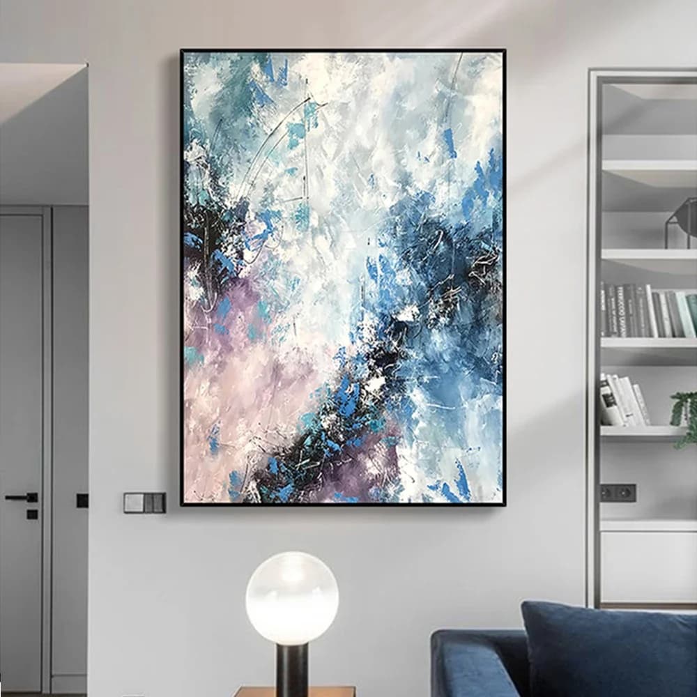 Peinture à l'huile abstraite sur toile faite à la main, art mural moderne, grande taille, décoration de salon de coutumes, rapBergame