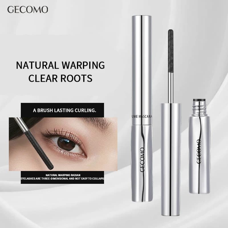 Mascara longue tenue qui boucle les cils, résistant à l'eau et à la transpiration, sépare chaque cils, épaissit et donne du volume, mascara en tube en acier.