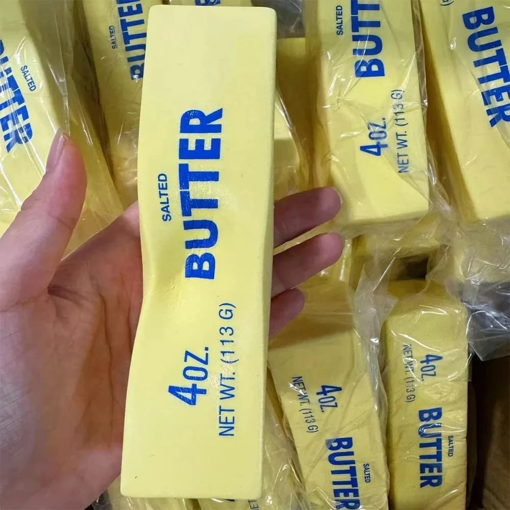 Jouet anti-stress en forme de bâton de fromage, élastique et doux, jouet amusant à presser pour soulager le stress et l'anxiété