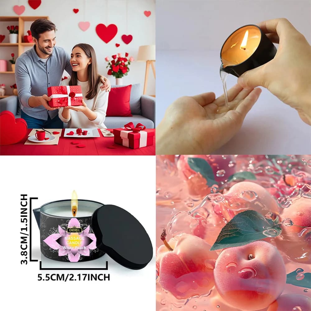Bougie à l'huile de massage, bougie d'aromathérapie hydratante, bougie créative anti-brûlure en fer, un cadeau parfait pour la famille et les amis