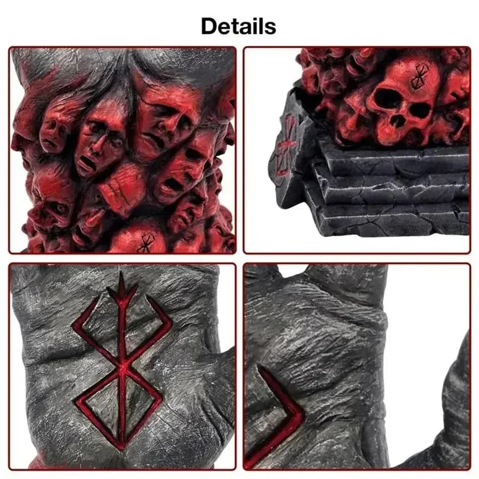 Diable main droite rampage crâne Rune dieu fou mort résine artisanat Statue décoration de la maison accessoires 1 pièces