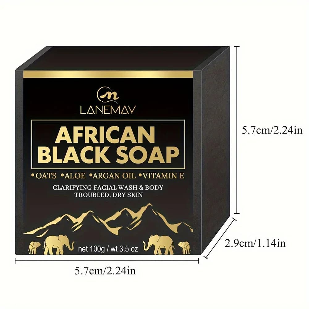 Savon noir africain 100g pour nettoyer en profondeur la peau, hydrate et apaise la peau sèche pour tous les Types de peau