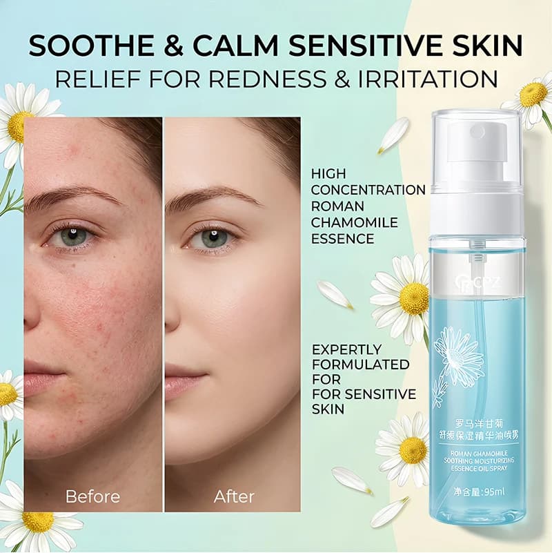 Spray Hydratant Apaisant à la Vitamine C 95ml - Pour Peaux Sensibles, Soulagement des Rougeurs, Hydratation Profonde, Élimination des Points Noirs