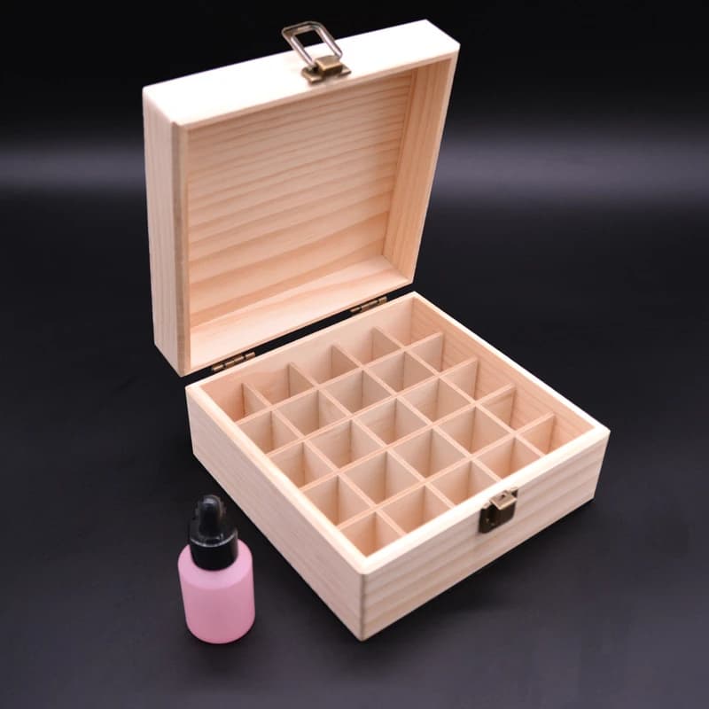 Boîte de rangement en bois 12/25 fentes