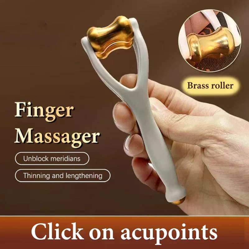 Massage des doigts rouleau à double rangée conception de rouleau en laiton utilisation facile soulager la Fatigue des doigts favoriser le sang outil de Massage des doigts Portable