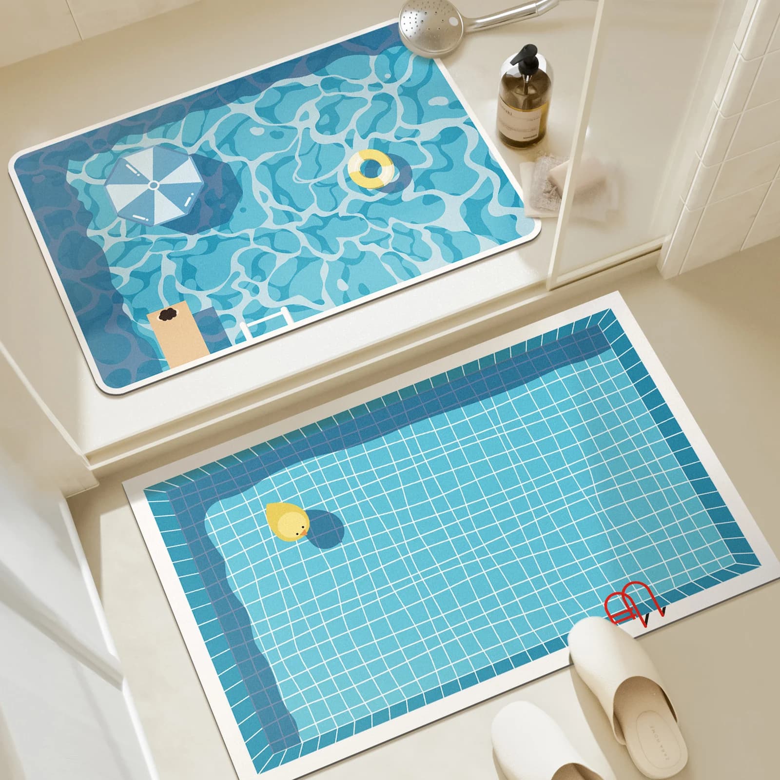 Tapis de sol antidérapant en caoutchouc pour salle de bain