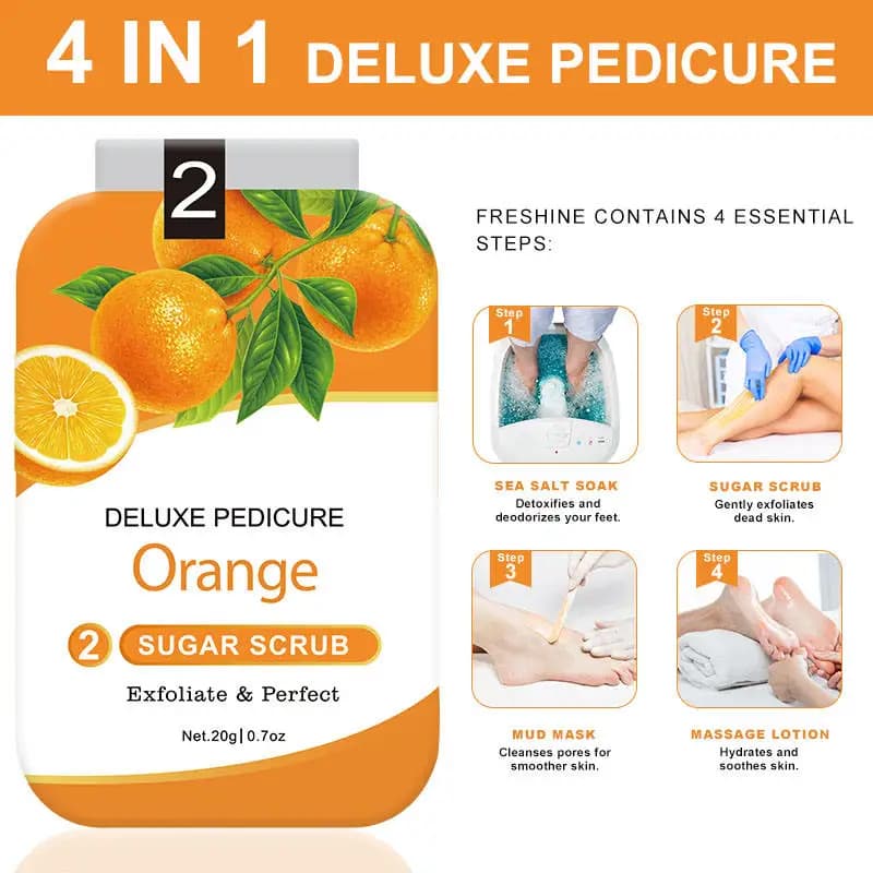 Ensemble de soins pour les pieds 4-en-1 : sels de bain pour les pieds, gommage exfoliant, crème et masque pour les pieds. Ensemble de bain de pieds 4 pièces, soin des pieds à domicile