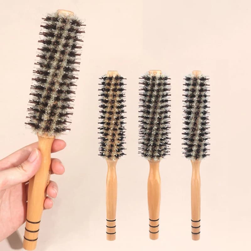 Brosse à cheveux en bois avec poils de sanglier naturels