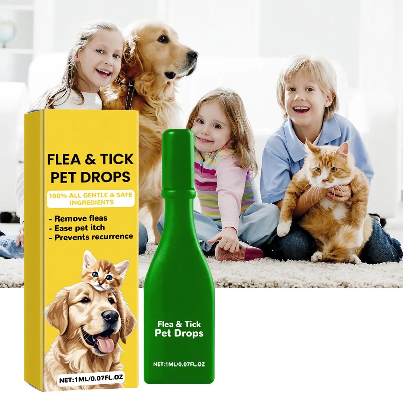 Gouttes anti-puces pour chats : élimination des puces et des tiques, soulagement des démangeaisons cutanées, répulsif externe contre les insectes, fournitures de vermifuges, traitements contre les tiq