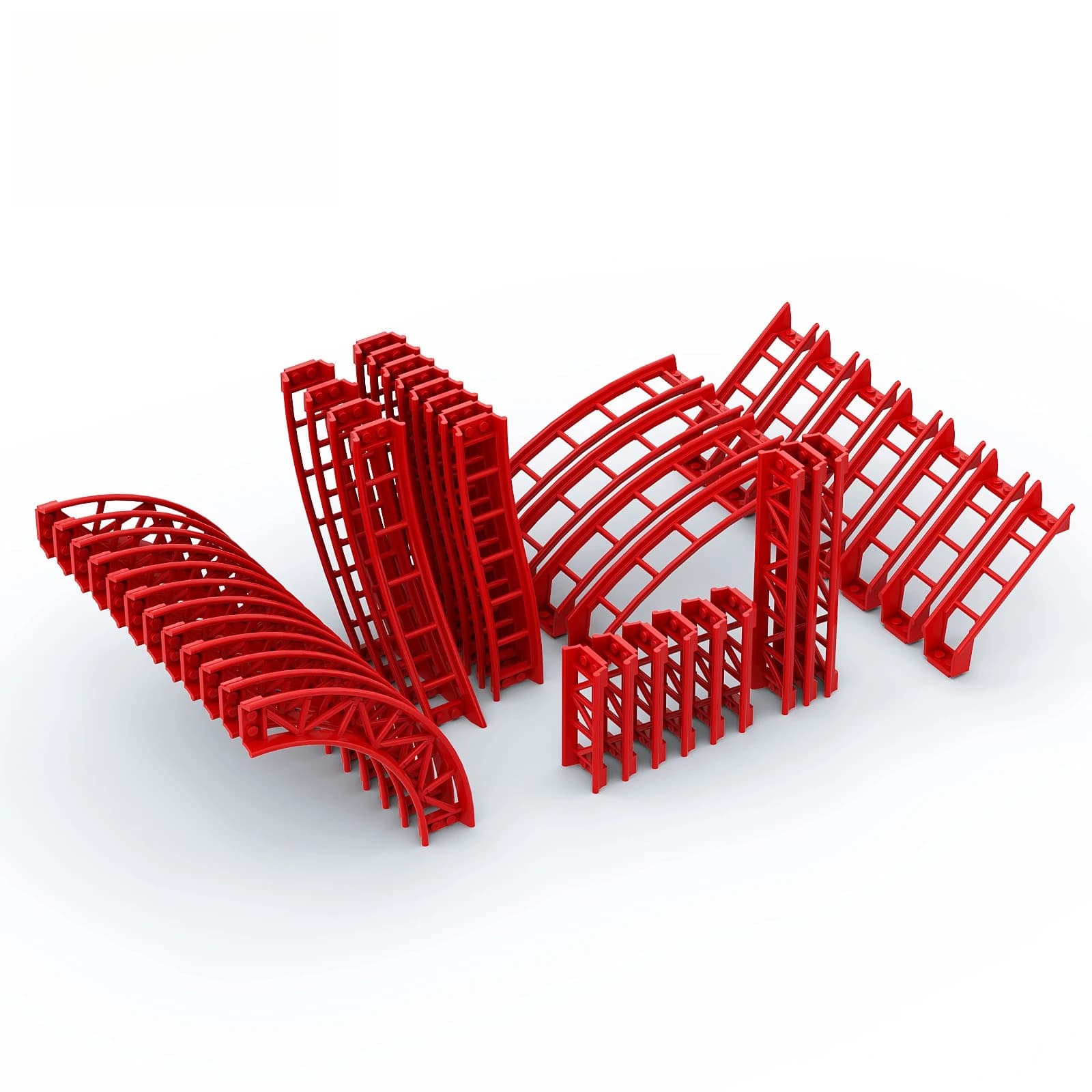 10 pièces montagnes russes voie ferrée ville Train pièce technique blocs de construction cadeau pour les enfants Compatible Leduo 26022 25059 25061