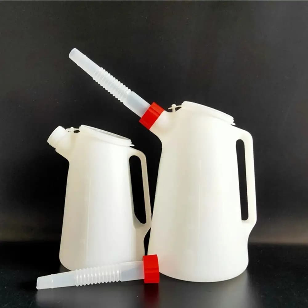 Pichet de mesure d'huile en plastique 1.2/2/3/4/5 litres avec bec verseur récipient huileur plastique huileur Pot d'huile pour voiture moto