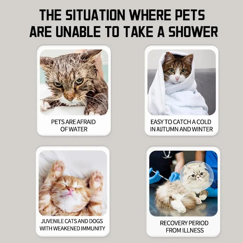 Mousse de shampoing sec naturel sans eau pour chiens et chats, nettoyage sans rinçage, élimination des odeurs, hypoallergénique, 300ml, soins pour animaux de compagnie, convivial pour les voyages