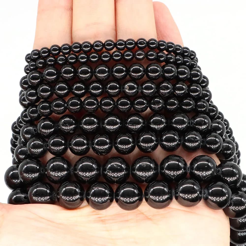 Perles de Tourmaline noire 4/6/8/10mm
