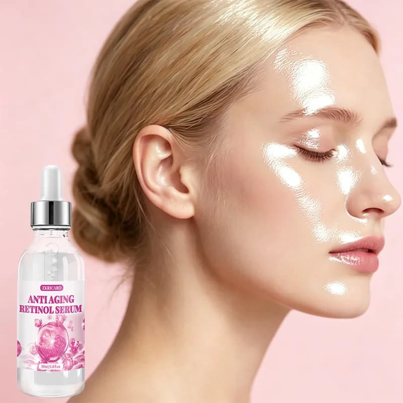 Sérum anti-âge au rétinol, hydratant et adoucissant quotidien hautement efficace, améliore l'élasticité de la peau, créant un aspect jeune.