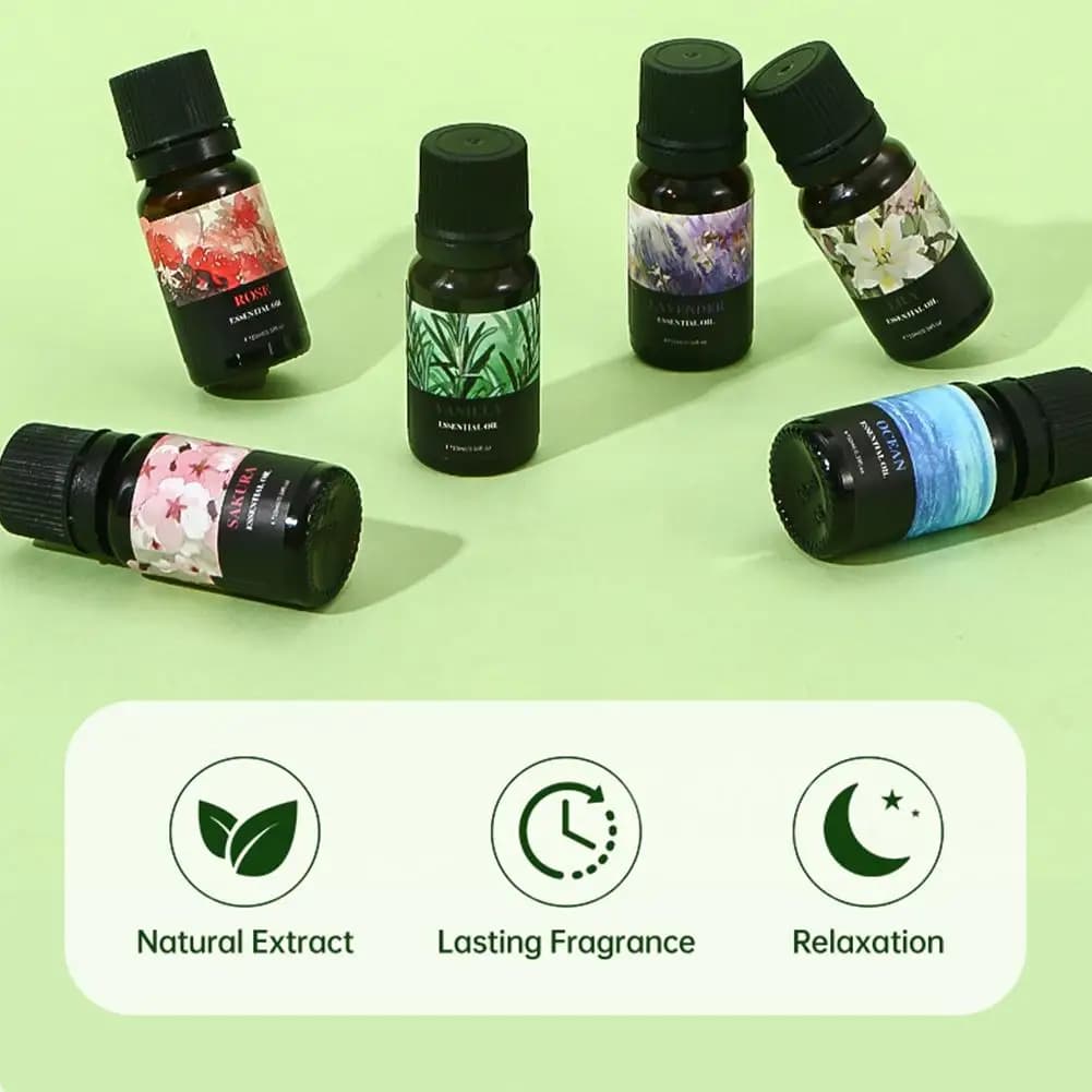 15 Huiles Parfumées Solubles dans l'Eau - Huile d'Aromathérapie 10ml pour Diffuseur