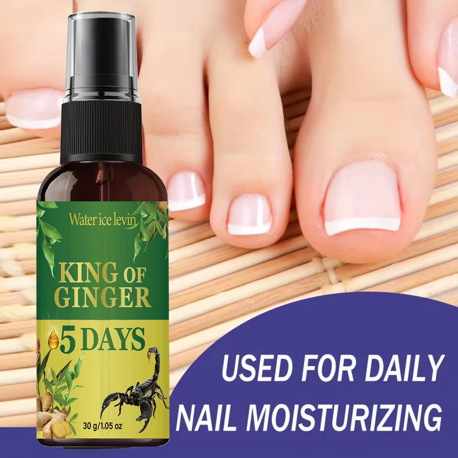 Spray pour les soins des ongles, nourrissant et fortifiant avec du collagène et de l'acide hyaluronique pour des ongles sains