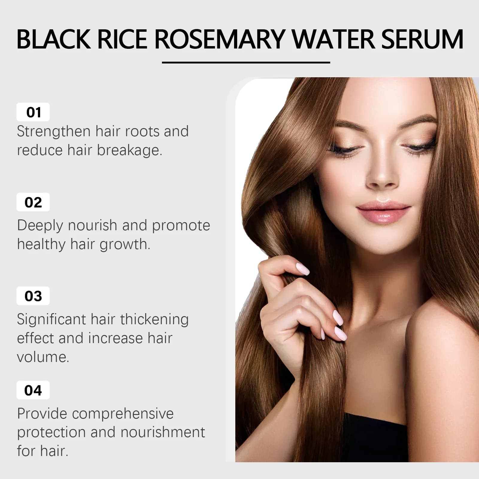 Sérum de soin au sésame noir pour cheveux gris, essence anti-cheveux blancs, améliore la couleur des cheveux, soin capillaire quotidien, 30ML