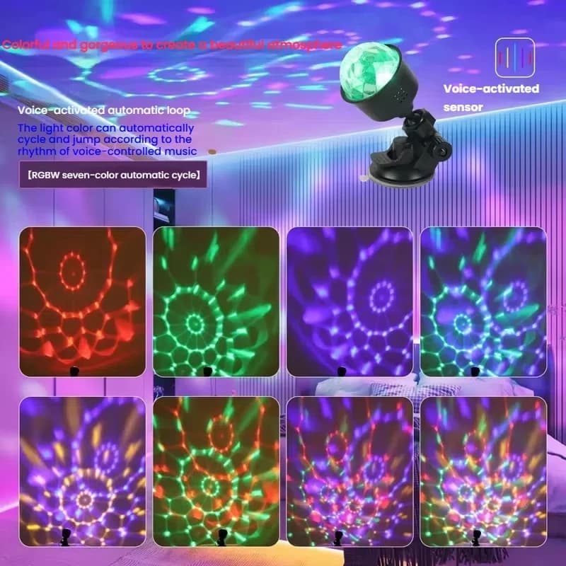 LED scène Disco lumière rotative DJ balle stroboscopique coloré magique danse voiture ambiance RGB cadeau de noël fête