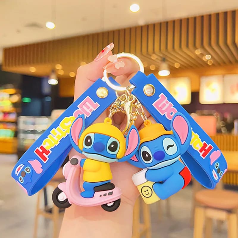 Lilo & Stitch figurine porte-clés pendentif poupée mignonne porte-clés ornement voiture dessin animé pendentif point modèle jouets cadeaux