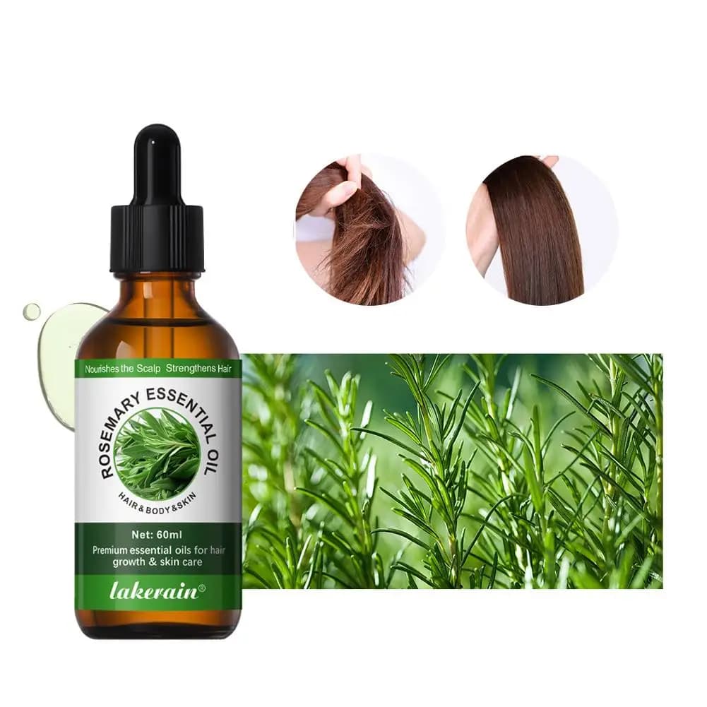 Château de soins capillaires aux huiles essentielles de romarin, Pure Natural, Nourrir les cheveux brillants, Soin sain, 30ml, 60ml