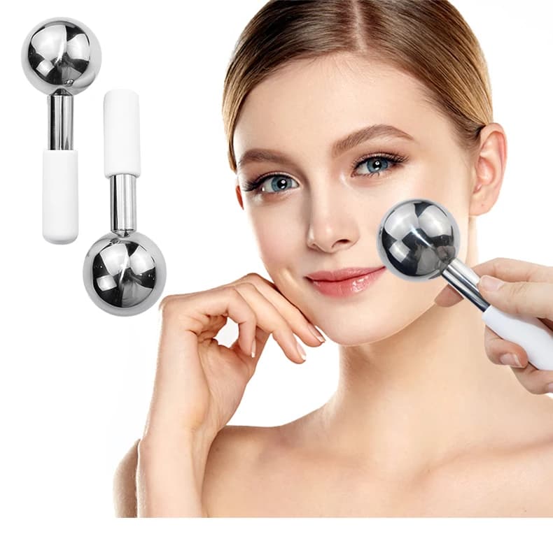 Globes de glace pour le visage et les yeux, rouleaux rafraîchissants pour le soin du visage, globes de glace réutilisables pour resserrer la peau, réduire les poches