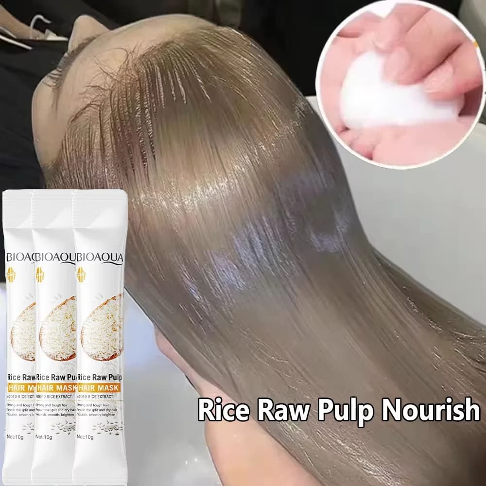 Masque capillaire à la kératine, réparation rapide des cheveux abîmés et crépus, cheveux doux, lisses et brillants, nutrition au riz, hydratant, soin nourrissant pour les cheveux, après-shampoing