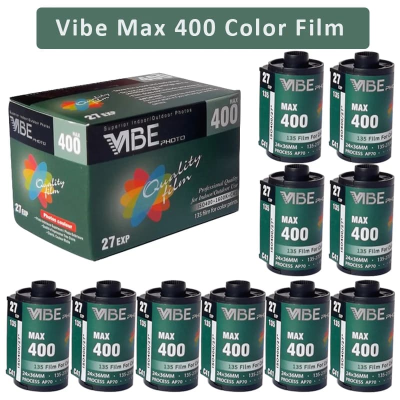 1 rouleau/5 rouleau/6 rouleau/10 rouleau VIBE Max 400 film couleur ISO 400 135 film négatif 27EXP/rouleau pour appareil photo à Film VIBE 501F et 135 caméra