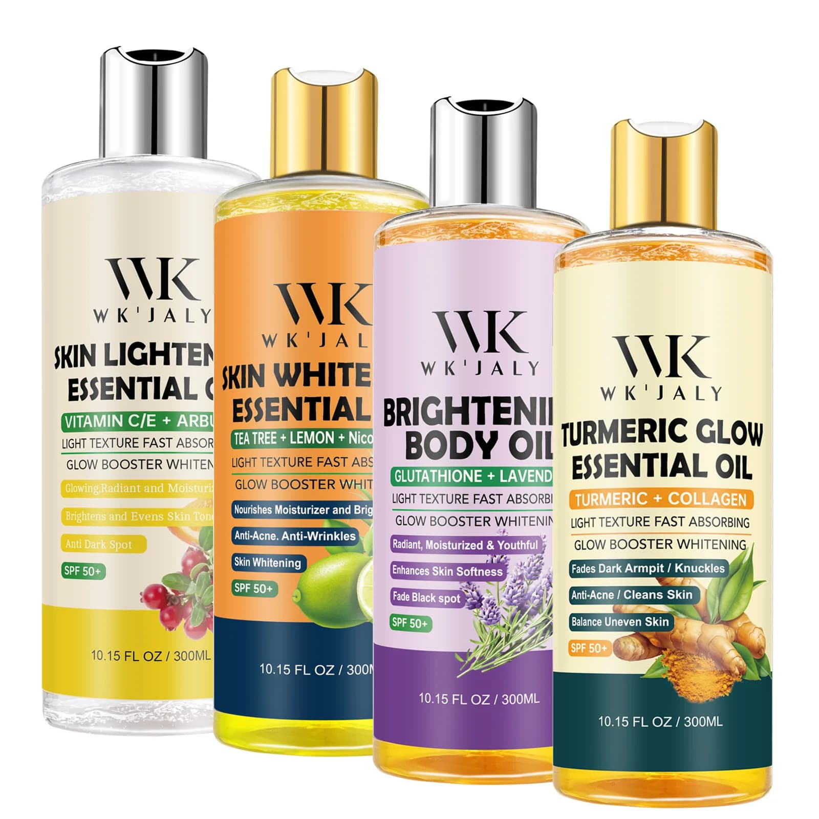 Huile pour le corps éclaircissante WK JALY, hydratation intense, hydratation, peau lisse, réduction des taches, mélanine, pour peaux foncées, noires, caramel
