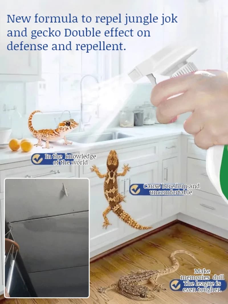 Spray répulsif Gecko fort, Spray répulsif domestique fort, produits Anti-Gecko efficaces à long terme, puissant G pour l'intérieur