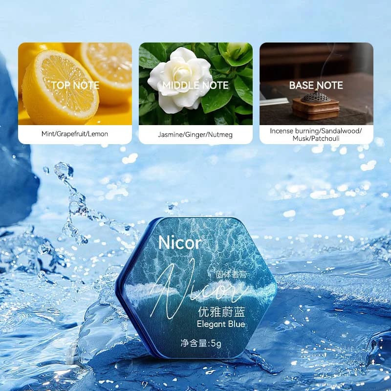 Lotion corporelle solide Nicor pour hommes - Parfum longue durée, déodorant corporel portable et pratique, rafraîchissant et purifiant