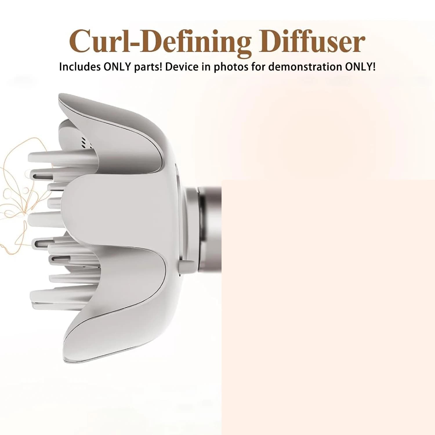 Diffuseur de lotus pointu réglable pour buse de soufflage Flexstyle-Curl Definition pour cheveux bouclés et contrôle