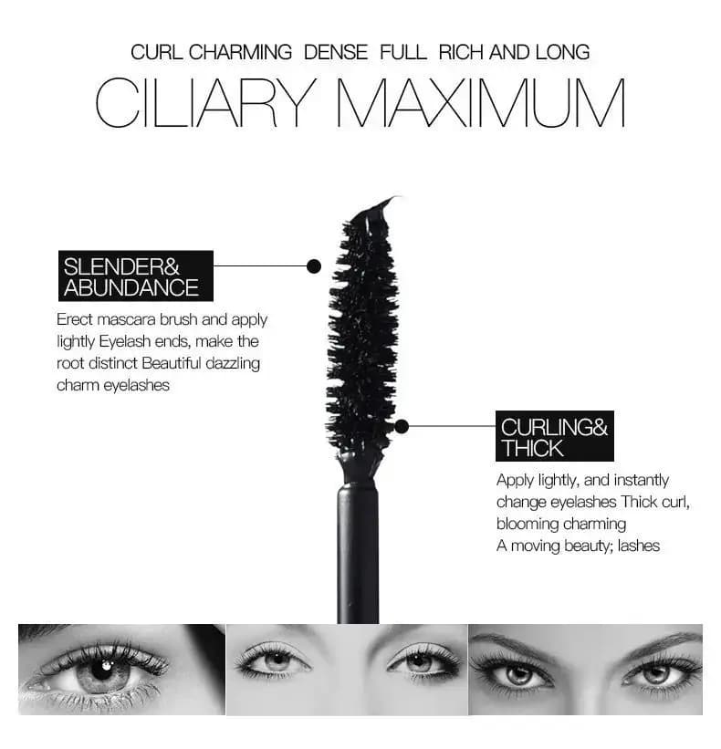 Mascara 2 en 1 noir recourbé, allonge et volumisant le maquillage des cils, imperméable, séchage rapide, produit coréen