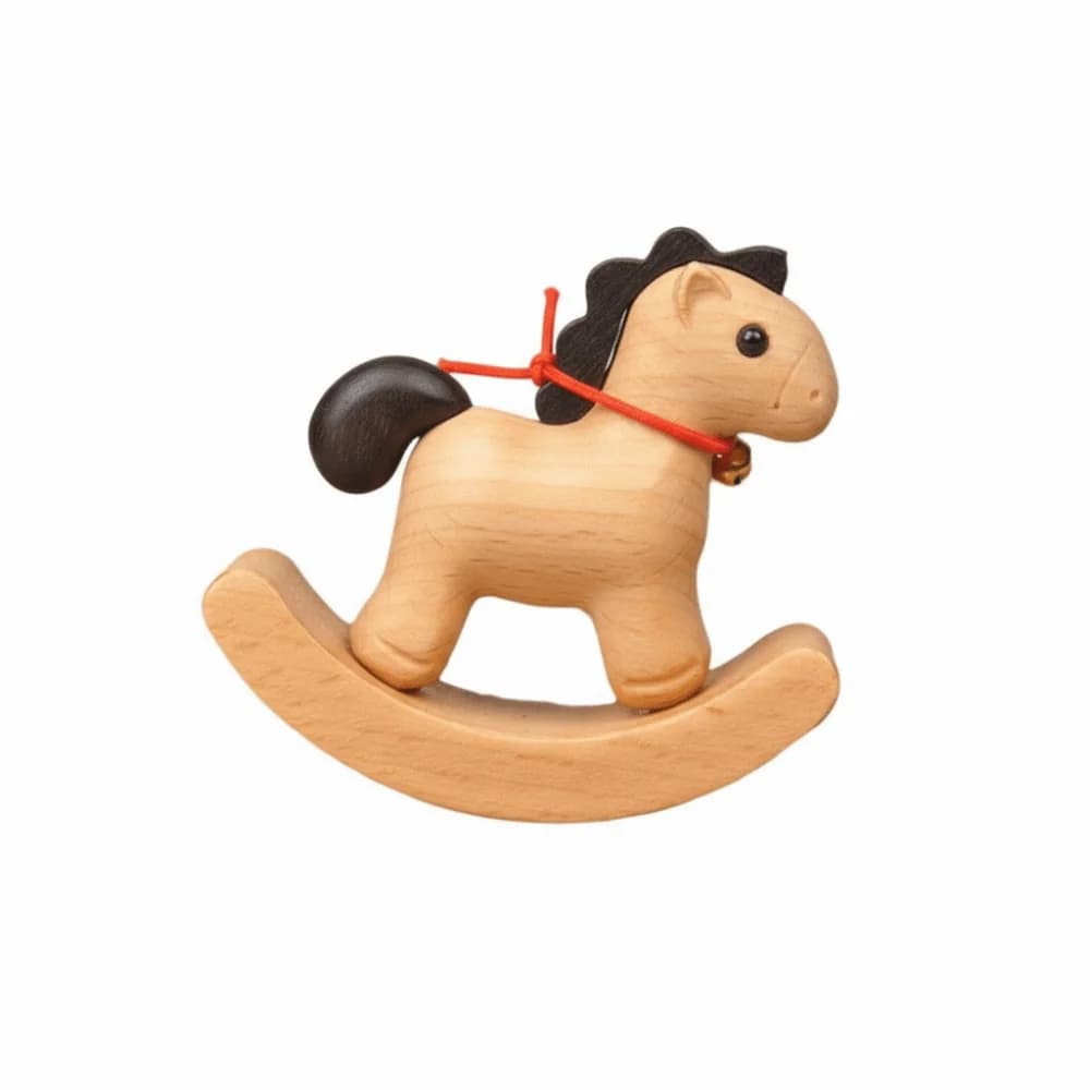 Cheval à bascule en bois