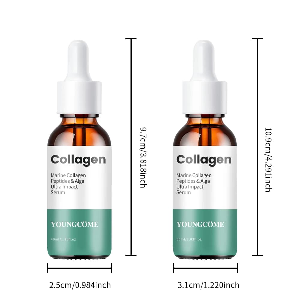 Sérum Facial au Collagène Marin et à l'Acide Hyaluronique, Sérum Quotidien Raffermissant et Liftant pour la Réduction des Rides, Diminue les rides