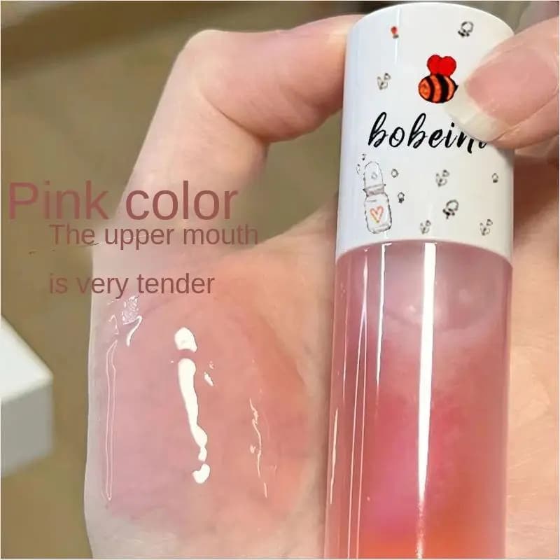 Huile à lèvres au miel, eau légère, verre transparent, huile hydratante pour les lèvres, pour étudiants, abordable