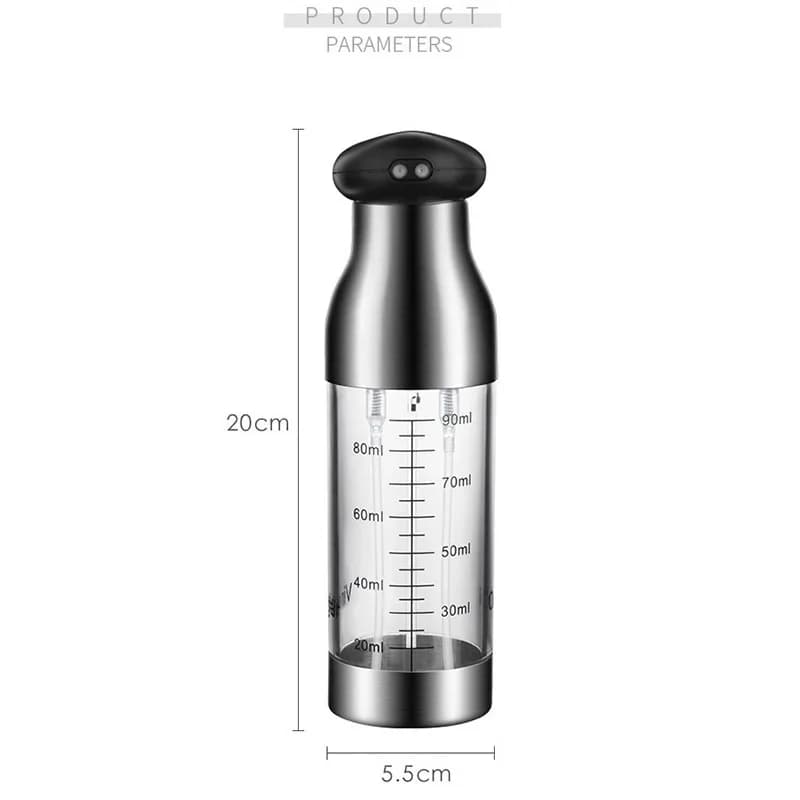 Bouteilles de vinaigre d'huile à Double tête en acier inoxydable de 200ml, Spray d'huile pour salade BBQ, distributeur d'huile pour cuisine, outils de cuisson