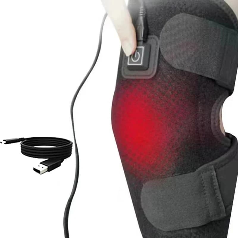 Coussin chauffant électrique pour le genou - Une ceinture chauffante pour le genou alimentée par USB, adaptée aux articulations, avec bande chauffante réglable, idéale pour un usage quotidien