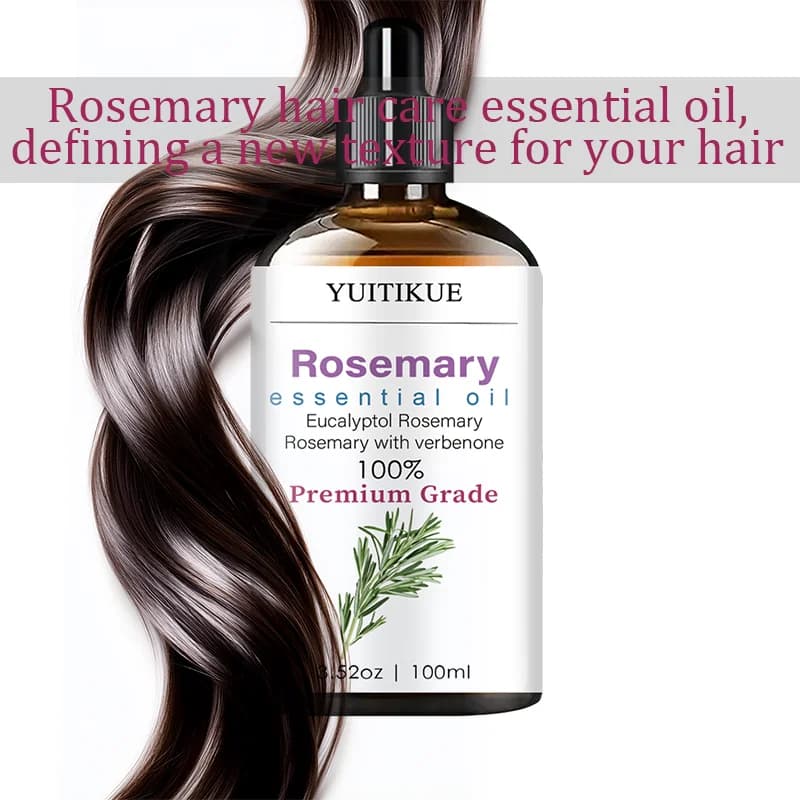 Huile essentielle de romarin YUITIKUE |   Formule 100% Eucalyptol et Verbenone de qualité supérieure |   Pour les soins capillaires et l'aromathérapie 100ml