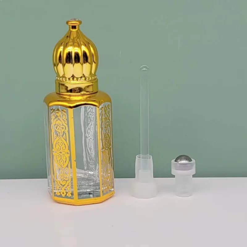 10/30/50pcs vide 12ml bouteille à bille bouteilles de parfum verre coloré bouteille d'huile Attar bouteille d'huile essentielle avec rouleau/bâton