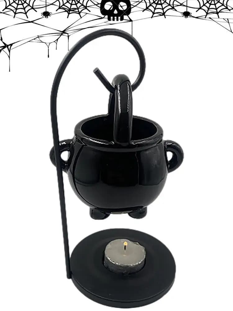Brûleur à huile en forme de chaudron de sorcière suspendu, pot de chaudron de sorcière, porte-bougie, brûleur d'encens, diffuseur d'huiles essentielles pour la décoration de la maison