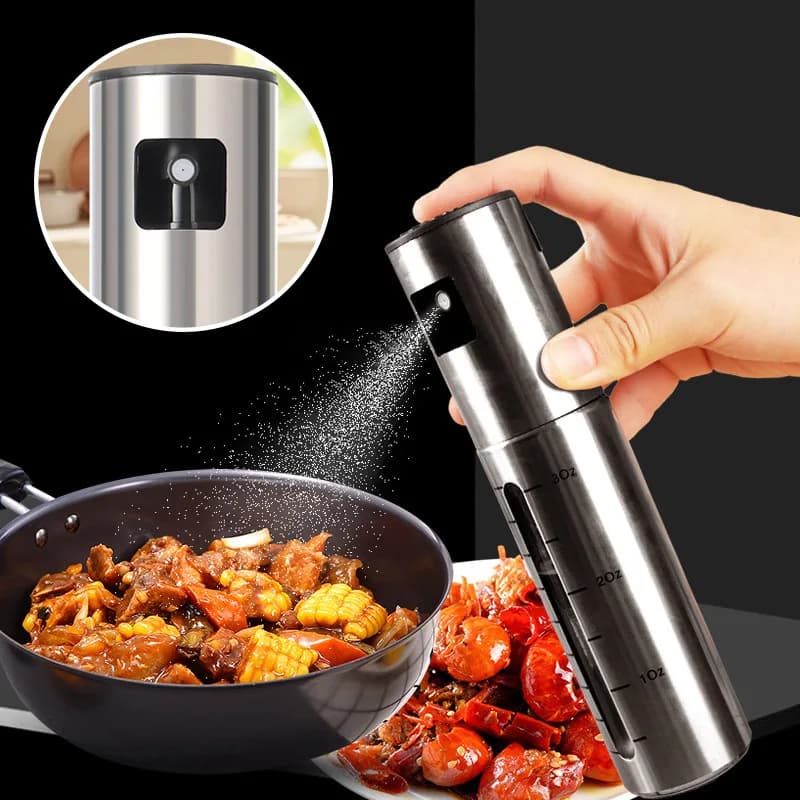Bouteille de pulvérisation d'huile d'olive en acier inoxydable, 1 pièce, vinaigre d'huile pour friteuses à Air, barbecues, légumes, huiles essentielles, pulvérisateur de vinaigre