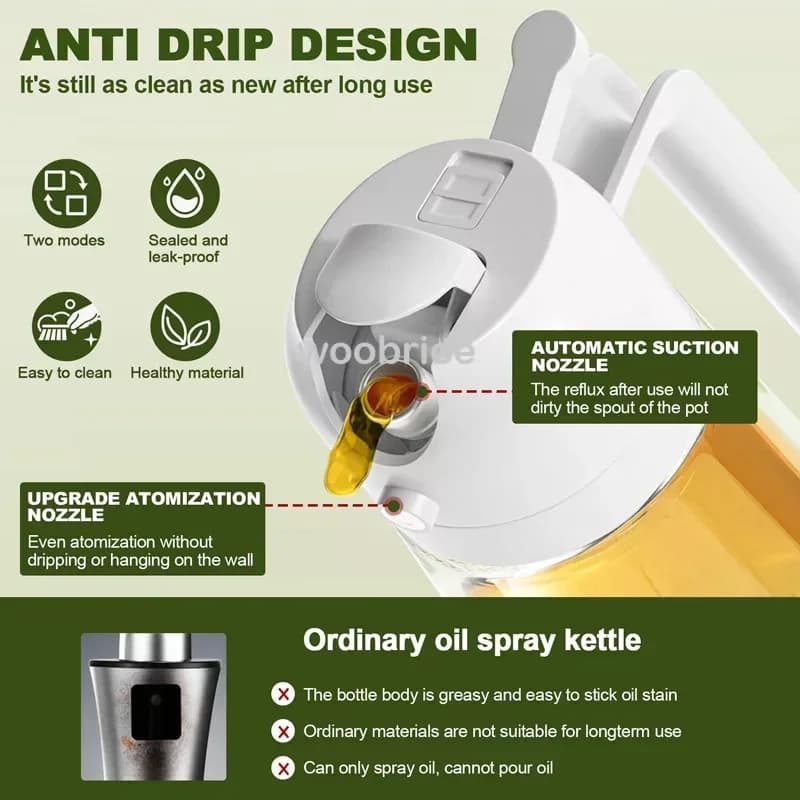 Pot de pulvérisation d'huile d'olive comestible de 500 ML