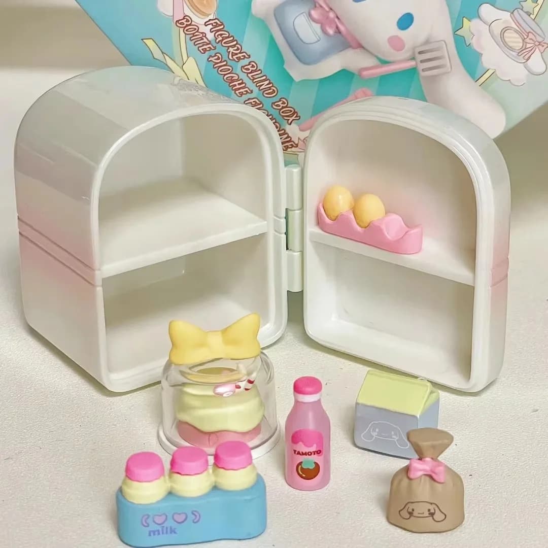 Cinnamoroll Blind Box Série Cabane de Cuisine, Ornement Artisanal de Collection, Cadeau Tendance pour un Jouet Mignon et Surprise