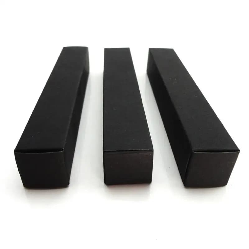 100 pièces - Boîtes cadeaux noires et blanches vierges 2x2x13cm pour échantillons de rouge à lèvres, cosmétiques, parfums, tubes fins, petites boîtes d'emballage