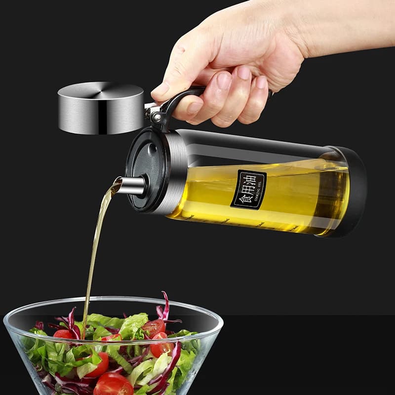 Bouteille d'huile en verre avec couvercle rabattable, pot d'huile étanche, sauce soja de cuisine précieuse, pots de vinaigre HI, ensemble d'outils d'assaisonnement, ménage