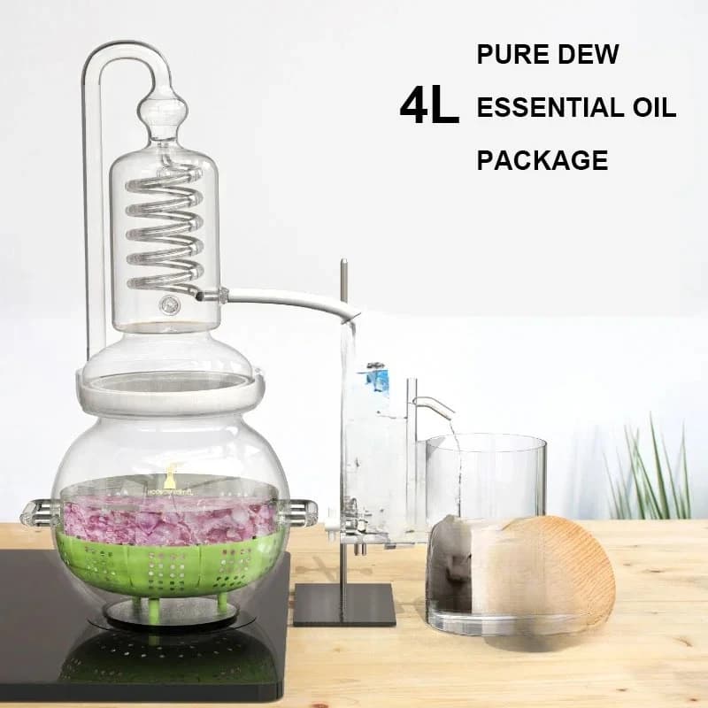 Pour distillateur de verre d'huile essentielle de grande capacité 4L