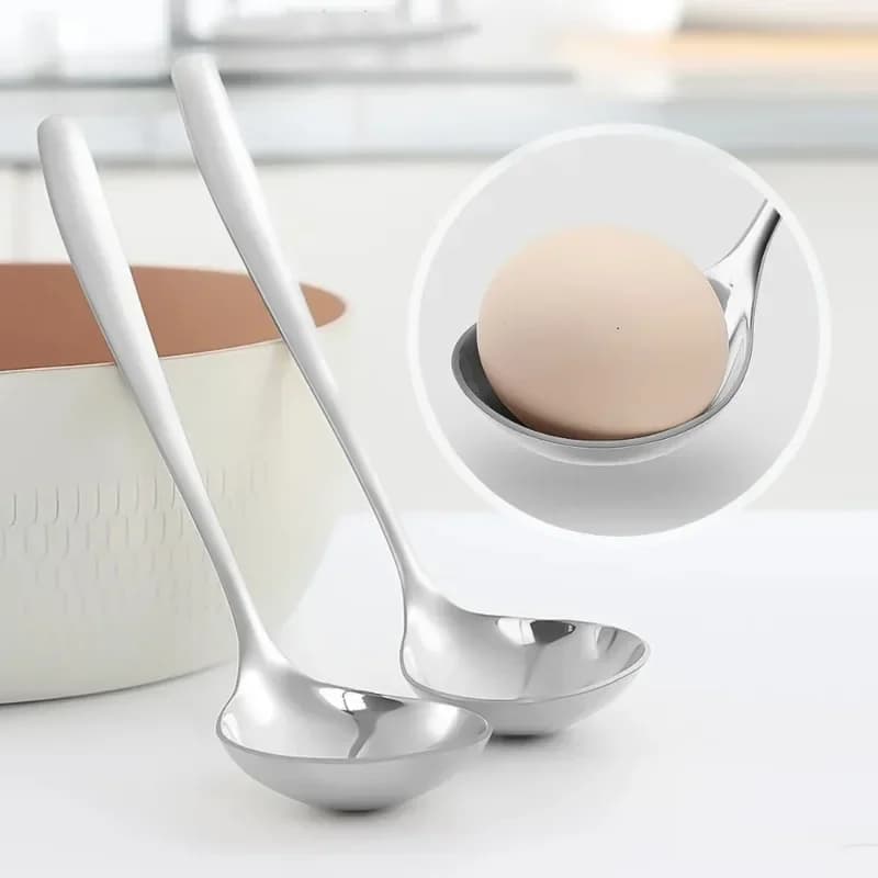 Cuillère à soupe épaisse à long manche en acier inoxydable