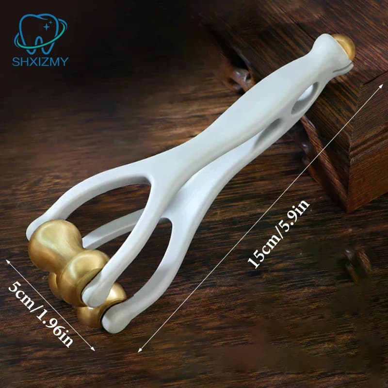 Massage des doigts rouleau à double rangée conception de rouleau en laiton utilisation facile soulager la Fatigue des doigts favoriser le sang outil de Massage des doigts Portable