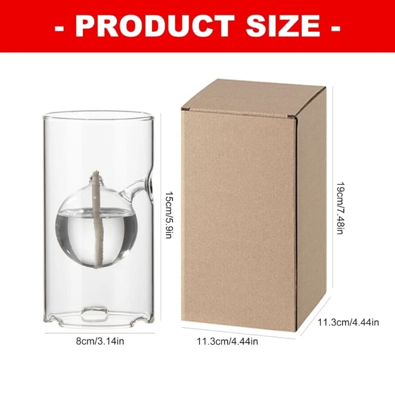 Bougeoirs Tornados, bougie liquide réutilisable, bougie à huile en verre rechargeable